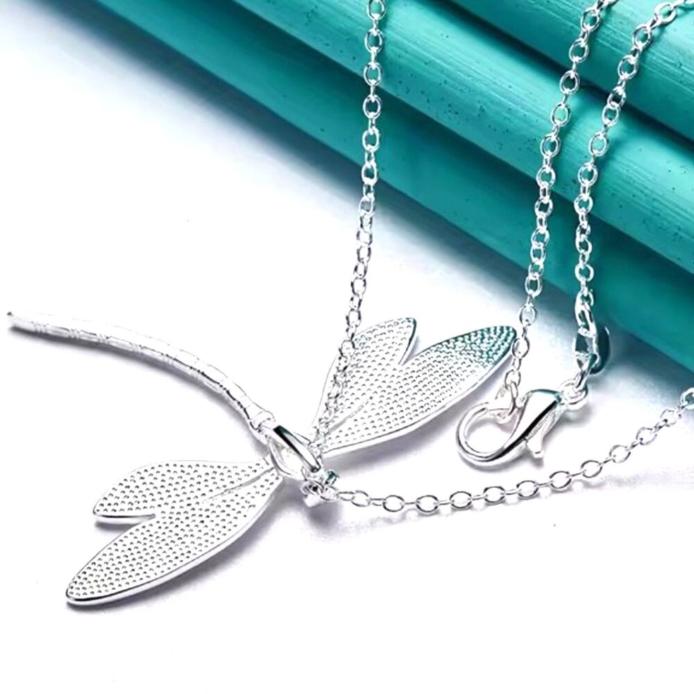 925 Sterling Silver Dragonfly Necklace Womans BOHO Birthday Valentine's Day Gift